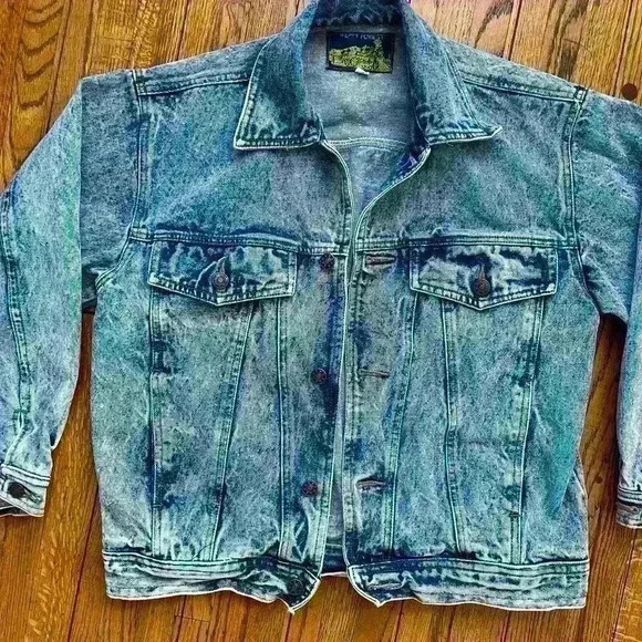 Vintage 80s acid wash denim jacket size medium jean jacket - Picture 5 of 6